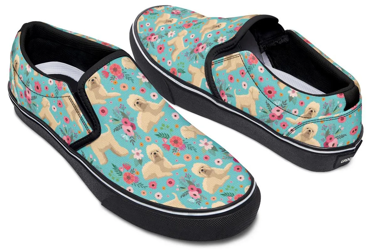 Wheaten Terrier Flower Slip-On Shoes