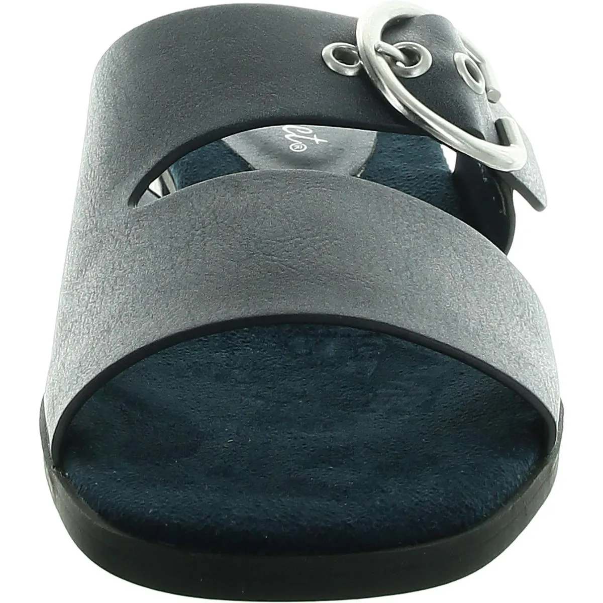 Womens Buckle Man Made Slide Sandals