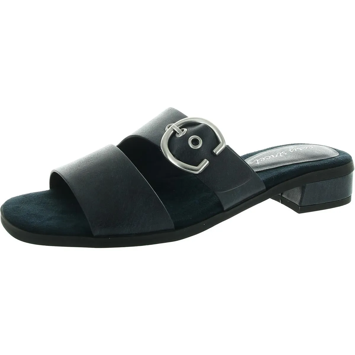 Womens Buckle Man Made Slide Sandals