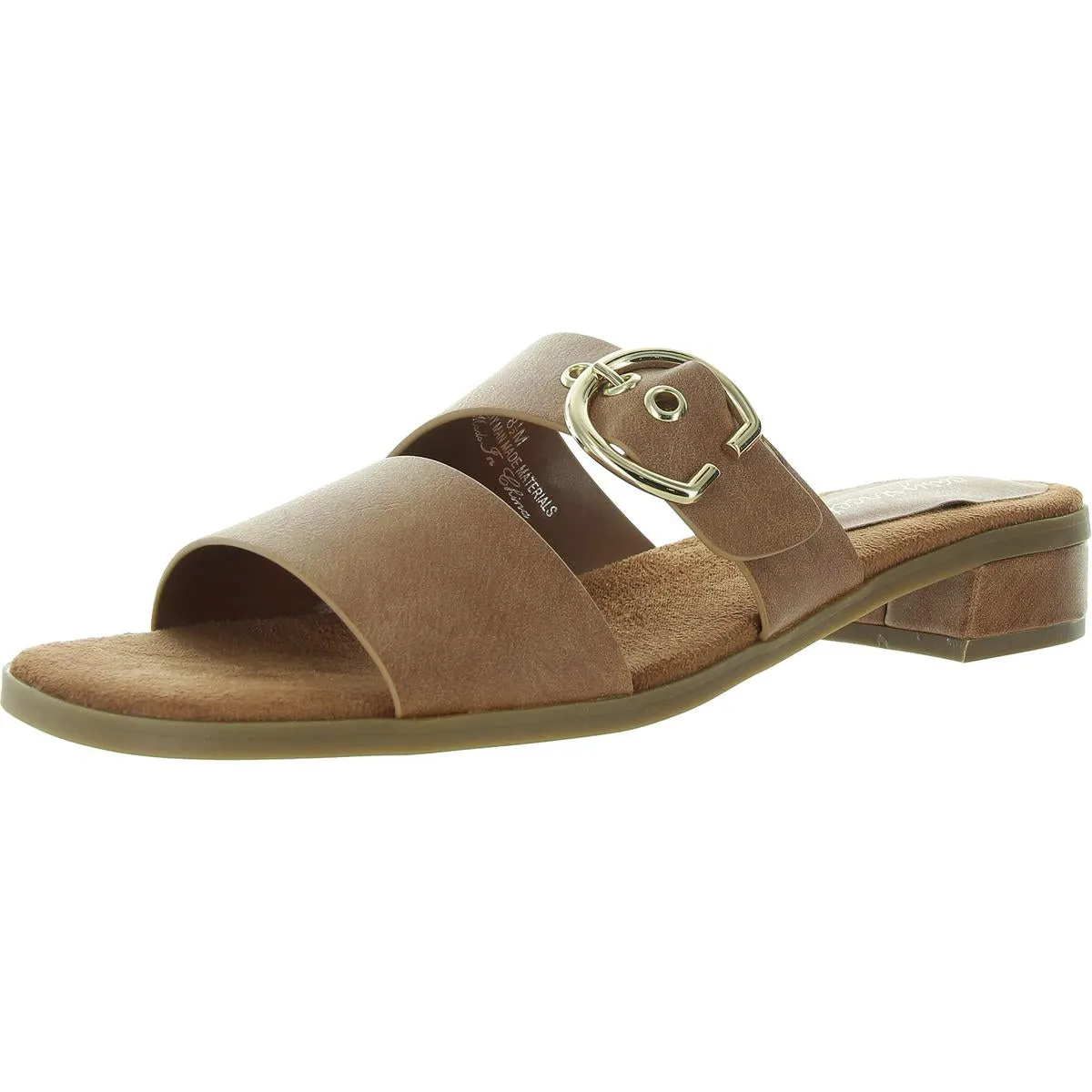 Womens Buckle Man Made Slide Sandals