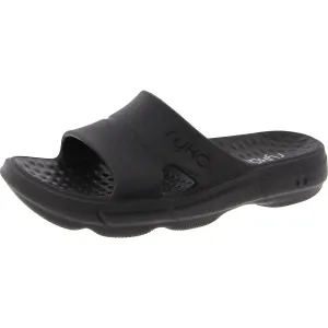 Womens Cushioned Footbed Rubber Slide Sandals