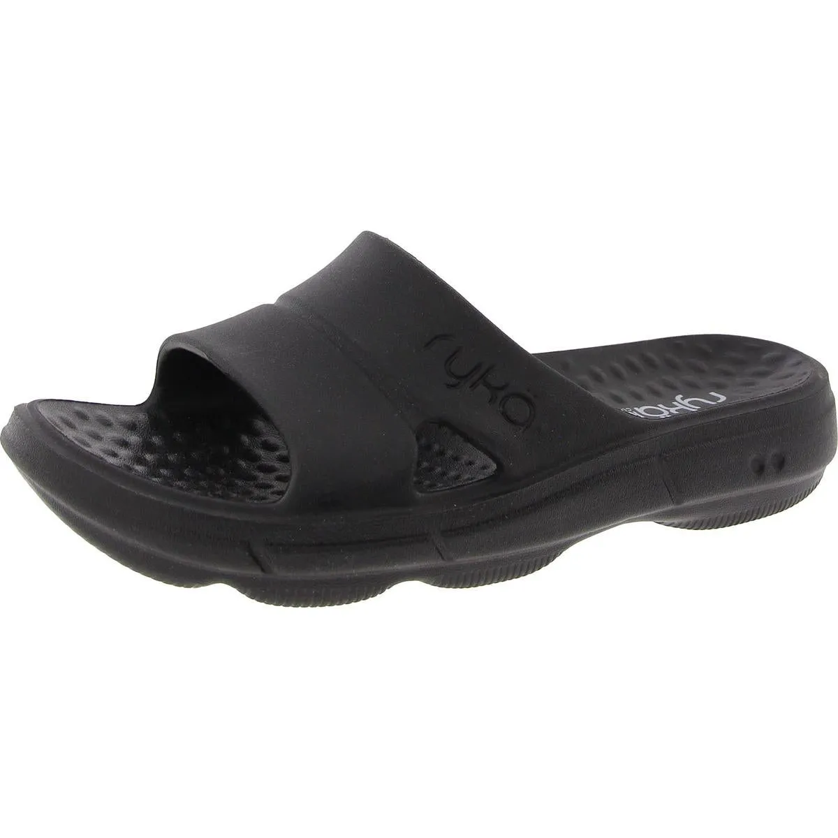 Womens Cushioned Footbed Rubber Slide Sandals