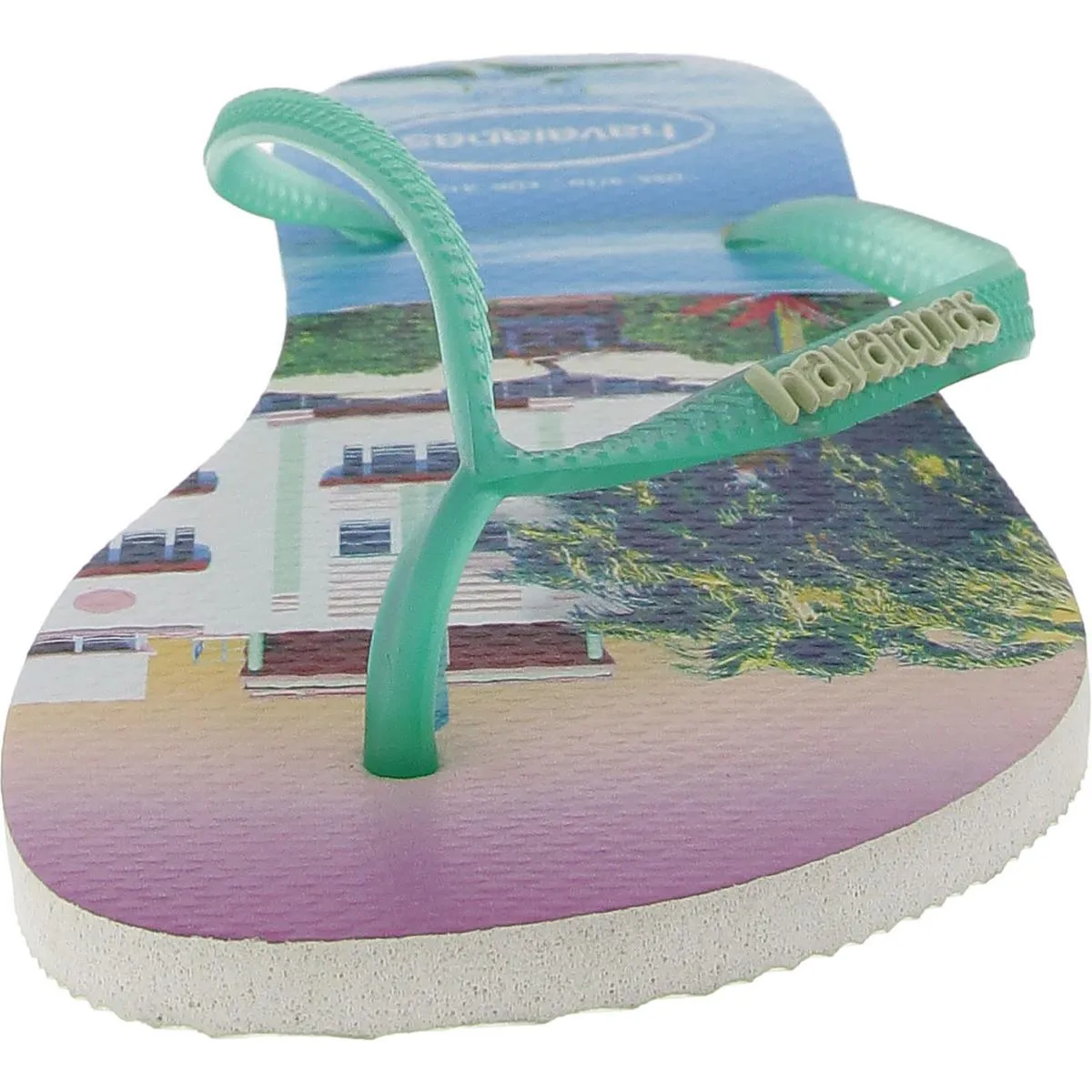 Womens Embossed Embellished Flip-Flops