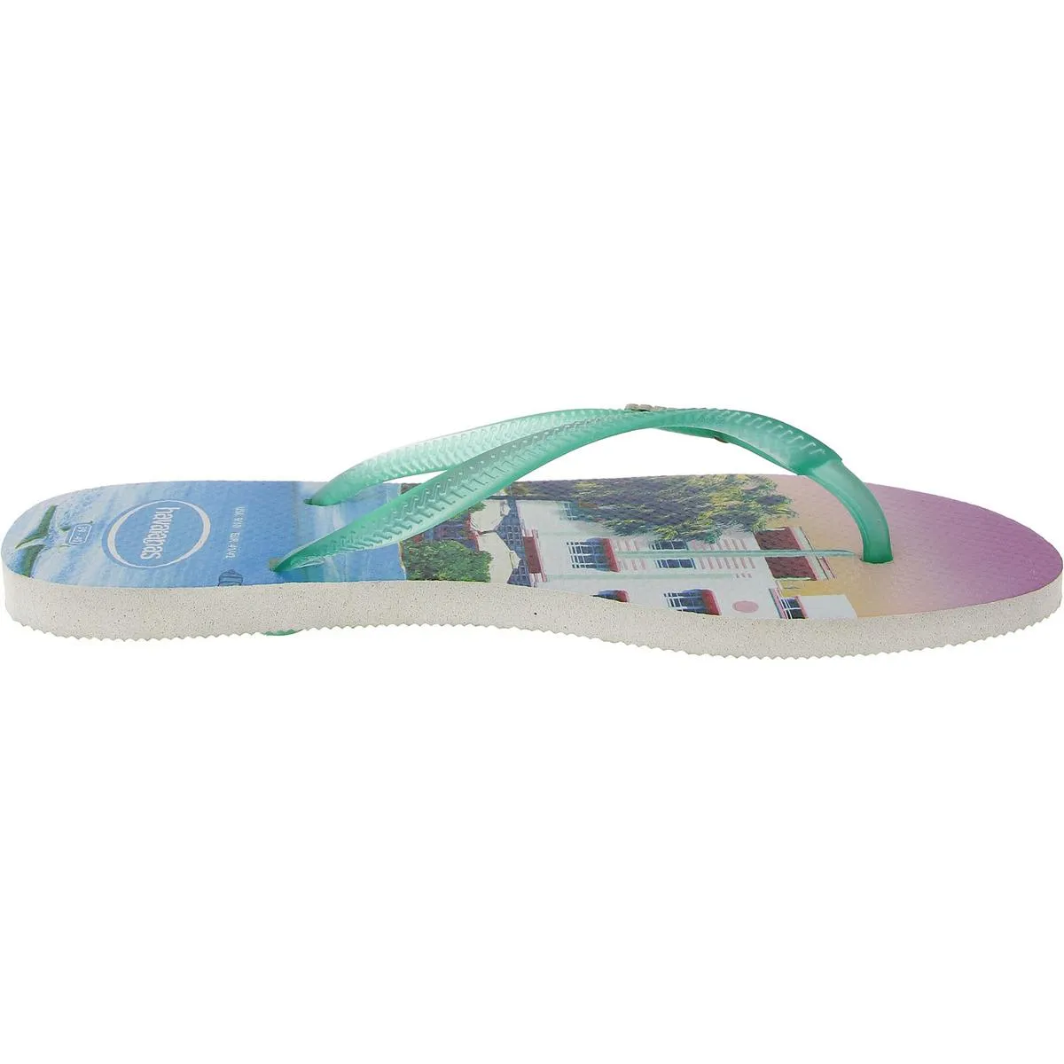 Womens Embossed Embellished Flip-Flops