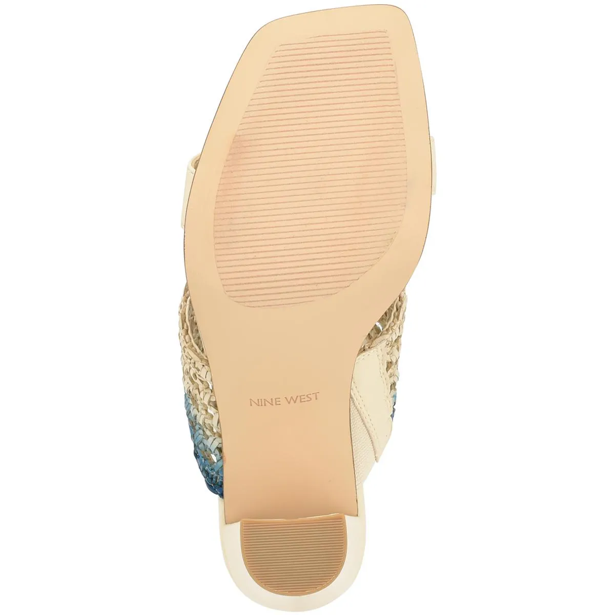 Womens Faux Leather Woven Slide Sandals