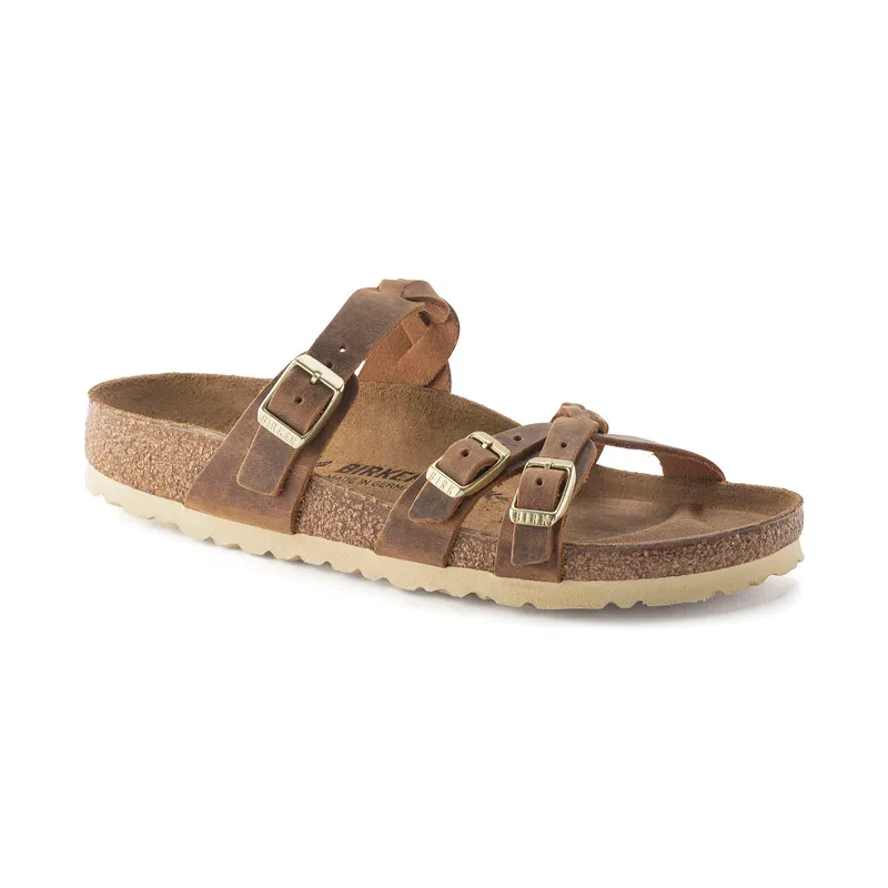 Women's Franca Braid Cognac Oiled Leather