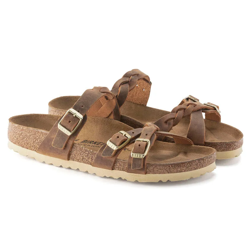 Women's Franca Braid Cognac Oiled Leather