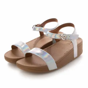 Women's Laura Iridescent Scale Back Strap Sandal In Urban White