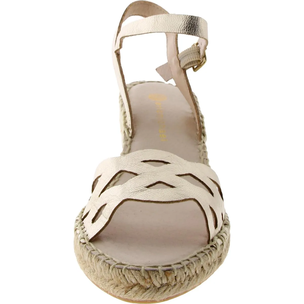 Womens Metallic Ankle strap Wedge Sandals