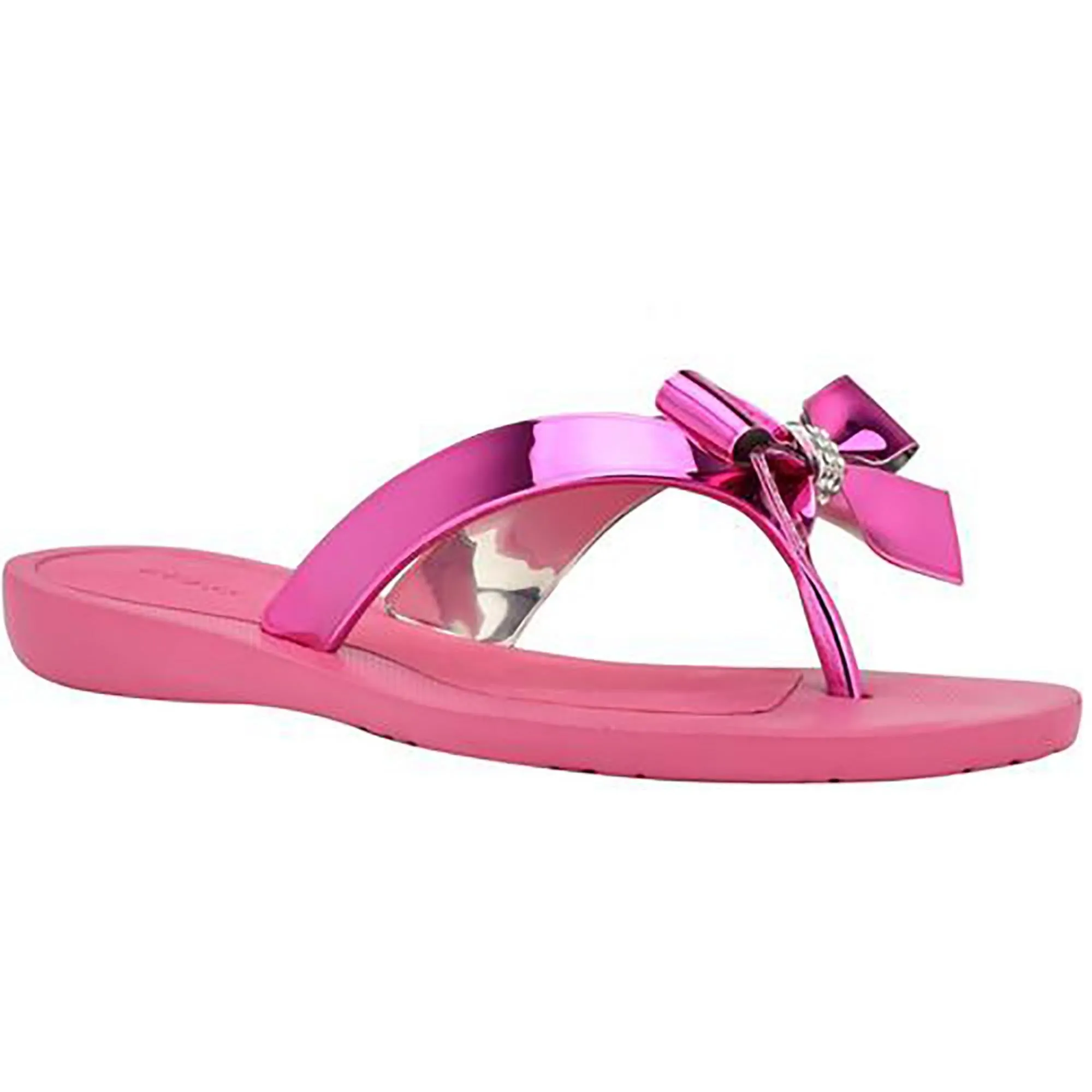 Womens Metallic Flat Flip-Flops