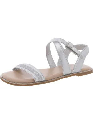 Womens Metallic Glitter Ankle Strap