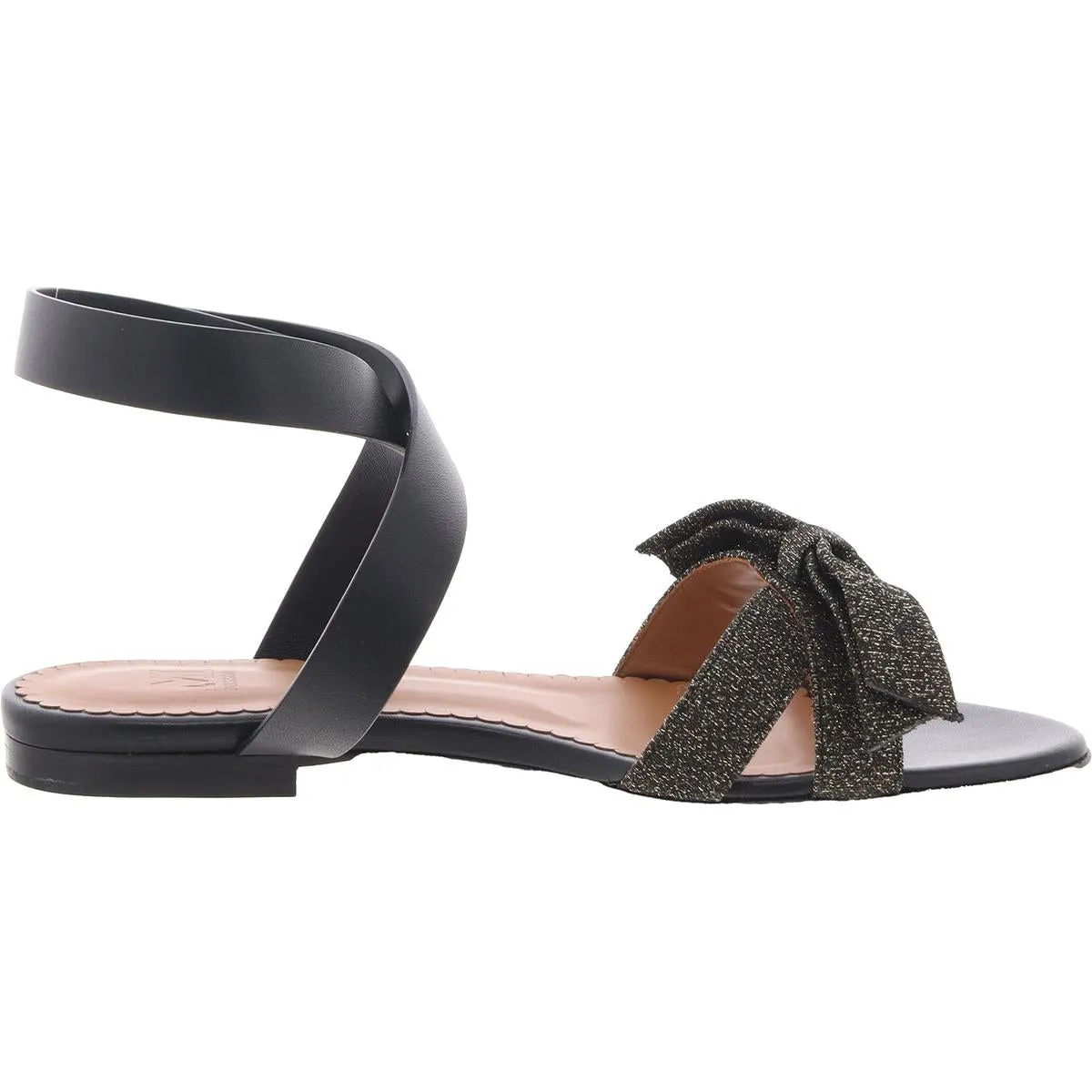 Womens Metallic Leather Ankle Strap