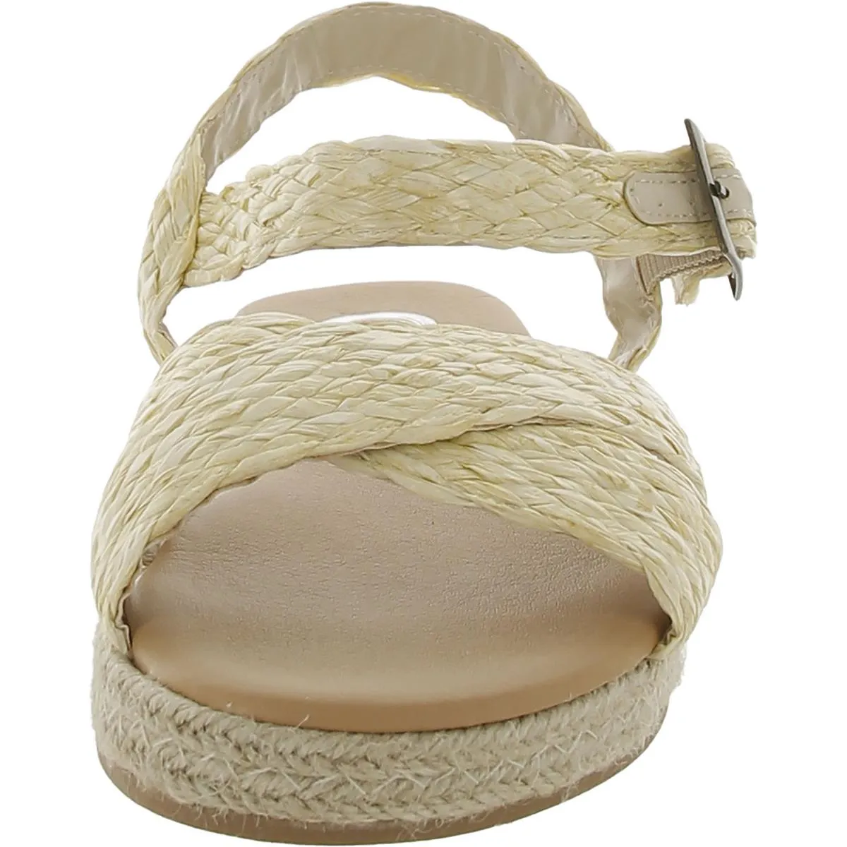 Womens Raffia Espadrille Ankle Strap