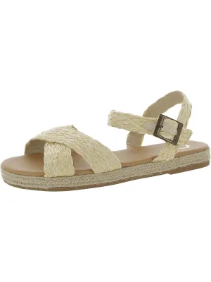 Womens Raffia Espadrille Ankle Strap
