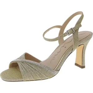 Womens Rhinestone Buckle Ankle Strap