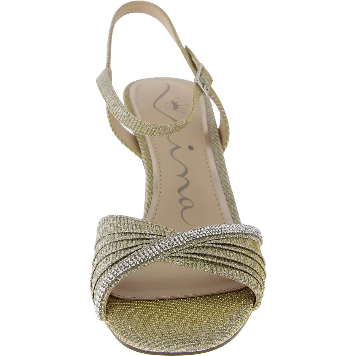 Womens Rhinestone Buckle Ankle Strap