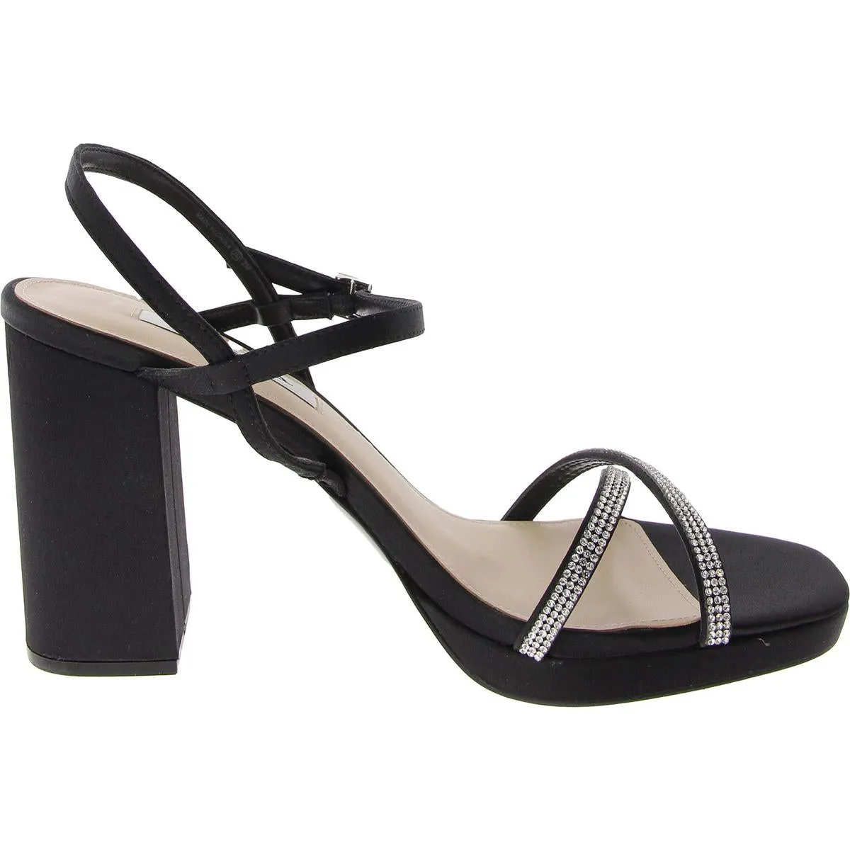 Womens Satin Embellished Slingback Sandals