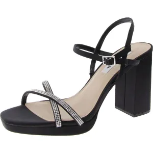 Womens Satin Embellished Slingback Sandals