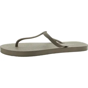 Womens Slip On Casual T-Strap Sandals