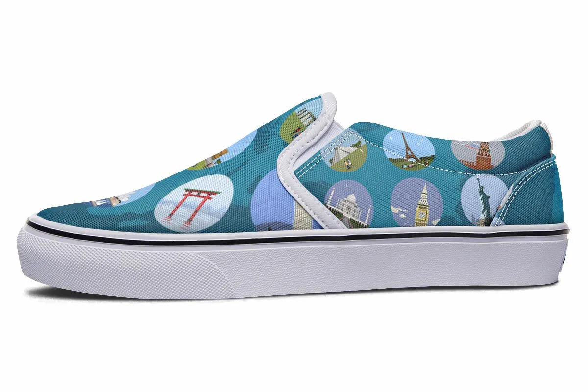 World History Slip-On Shoes