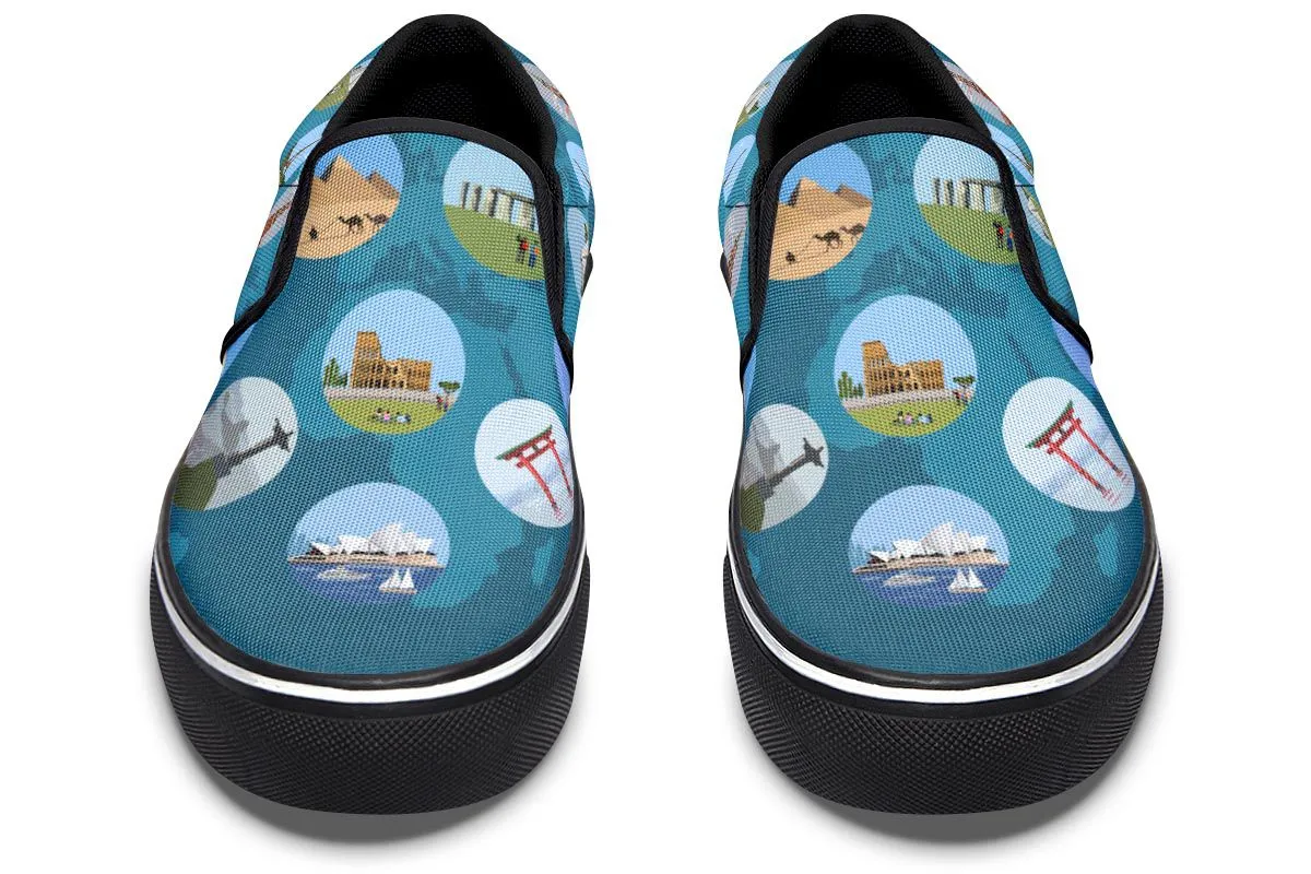 World History Slip-On Shoes