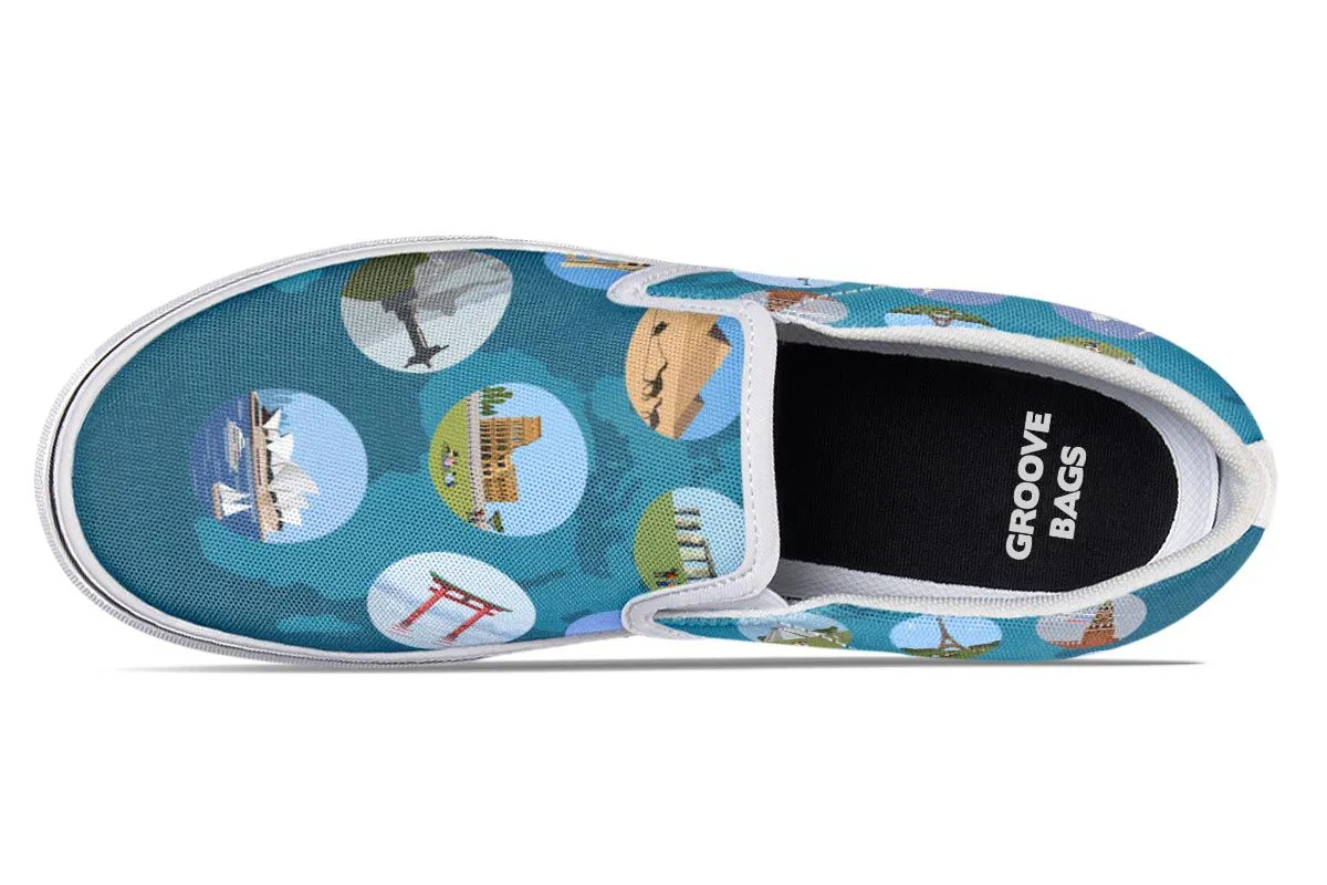 World History Slip-On Shoes