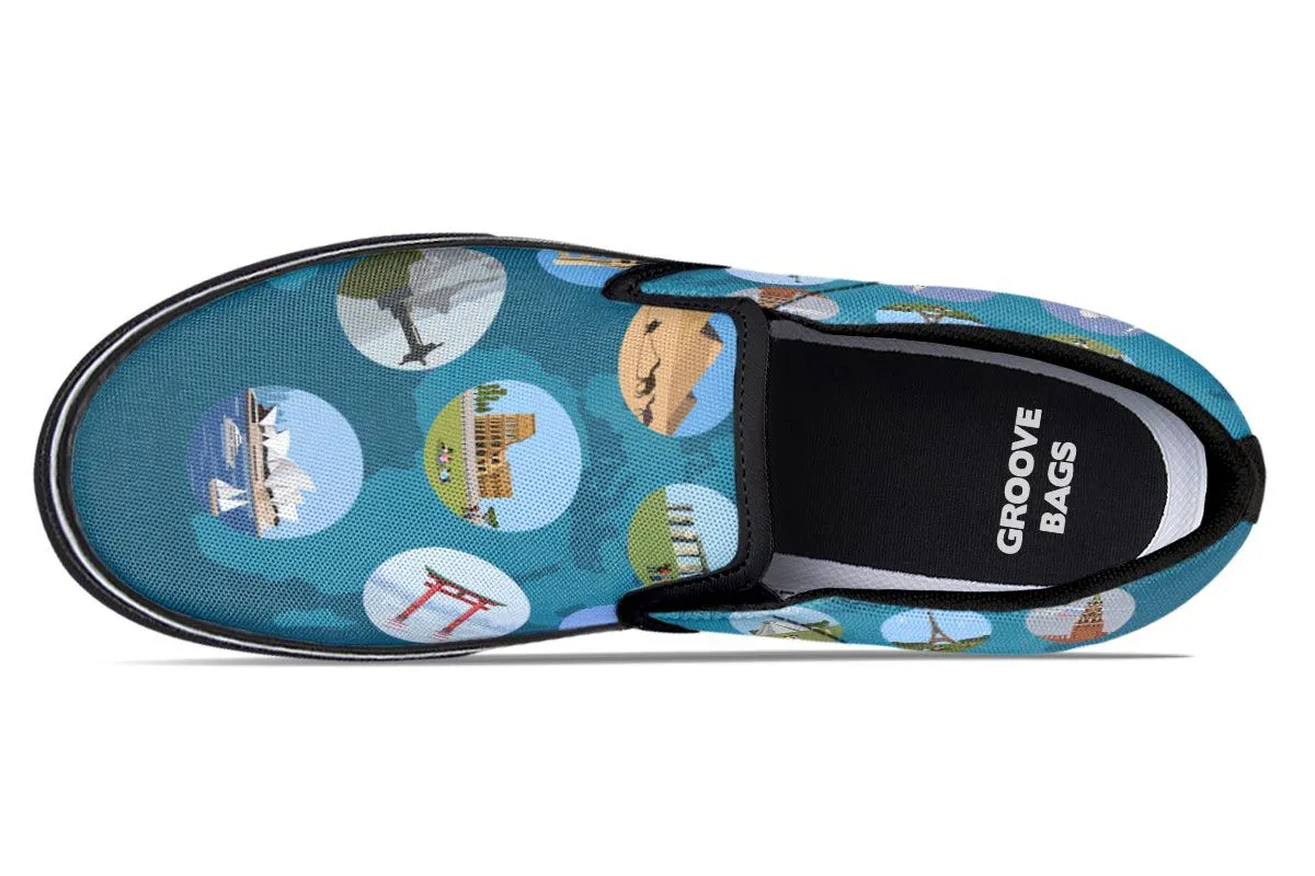 World History Slip-On Shoes