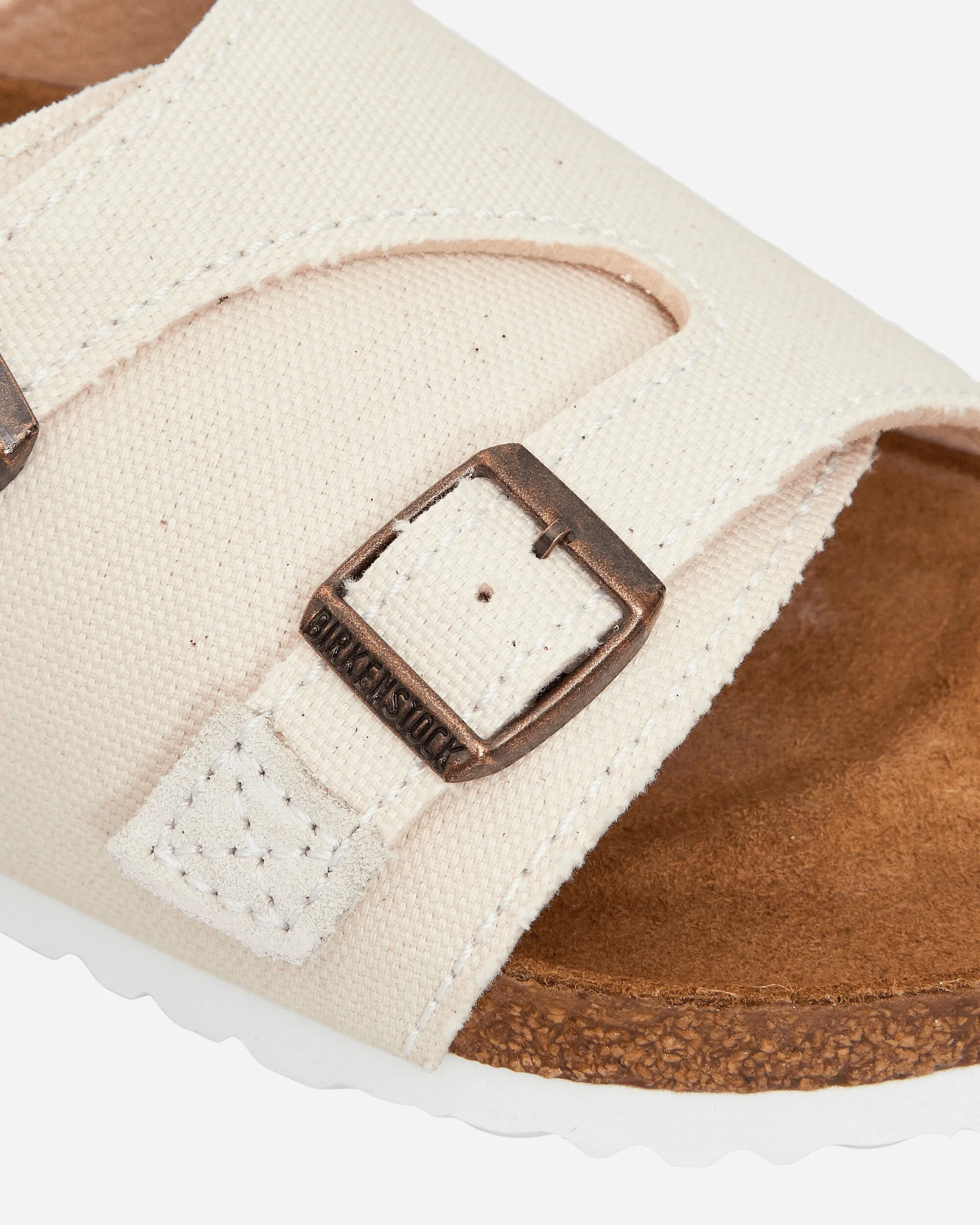 Zrich Suede Canvas Sandals Eggshell